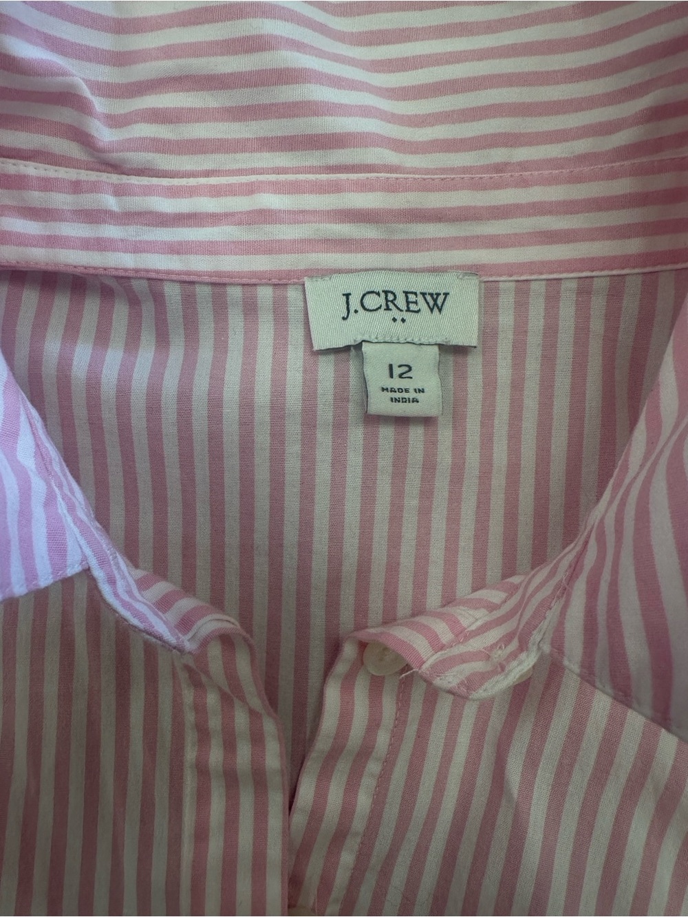J. Crew Pink and White Striped Button-Up Blouse - Picture 4 of 5
